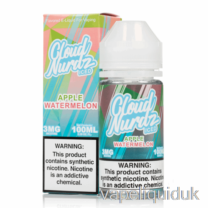 ICED Apple Watermelon - Cloud Nurdz - 100mL 6mg Vape Juice